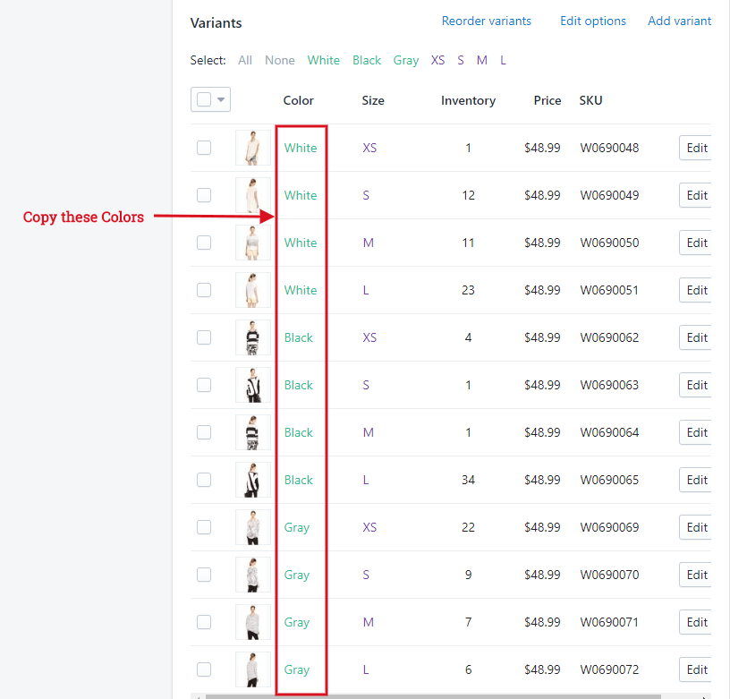 shopify Ella主题添加变体图像分组